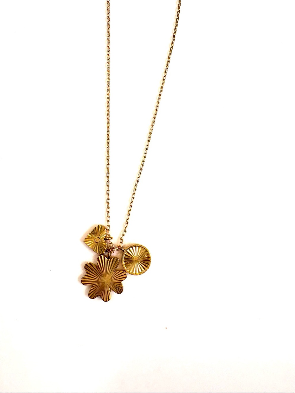 Madewell Gold Floral Trio Charm Necklace